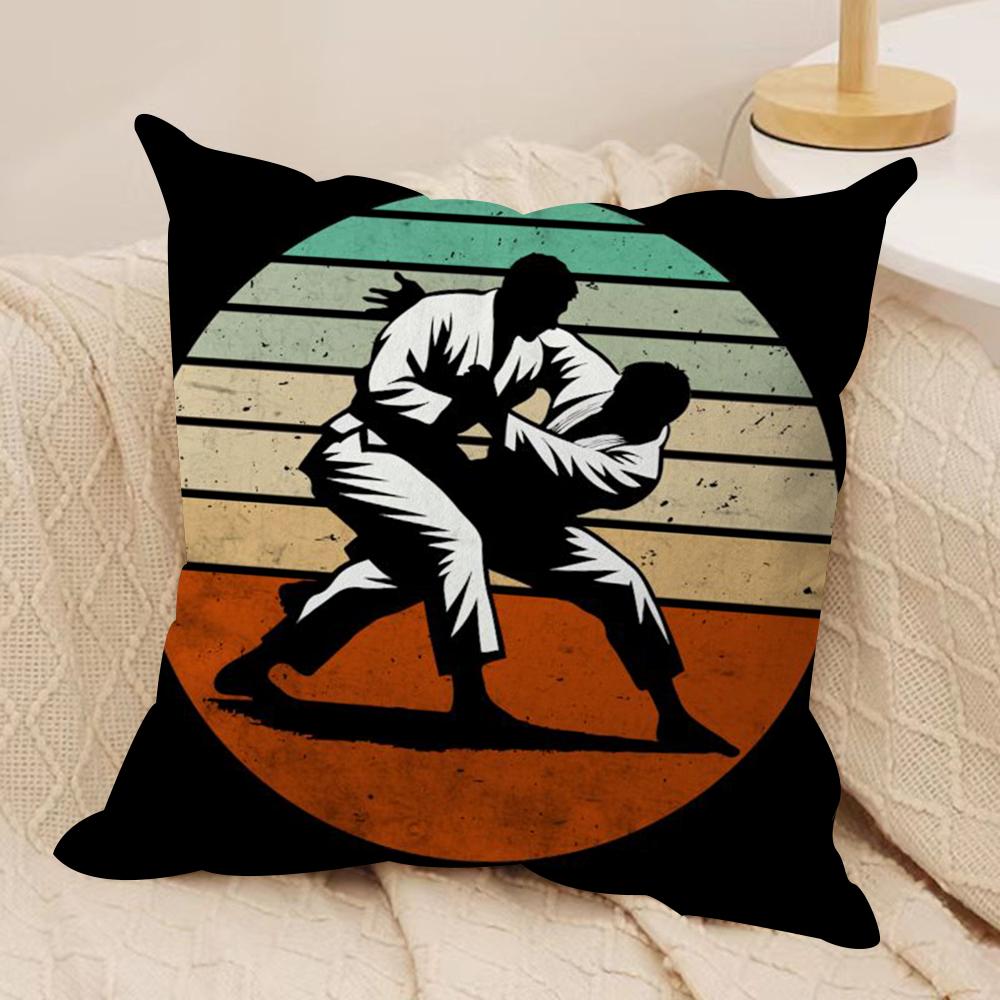 Sports Judo Martial Arts Cushion Cover Soft Plush DoubleSided Printed Sofa Pillow Cushion Cover Cozy AllSeason Decor Gift