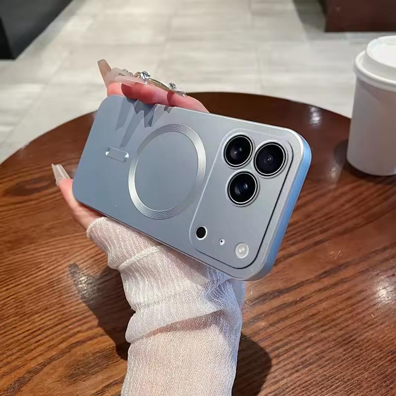 For Magsafe Magnetic Wireless Charge Case For iPhone 17 16 15 14 13 12 11 Pro Max Plus 17Air 16e Silicone Glass Lens Protection Cover