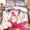 3 Stück einseitig bedruckte Bettbezüge Anime Charlotte bedruckte Bettwäsche-Sets Bequeme Tagesdecken Steppdecken Bettdecken Geburtstagsgeschenk