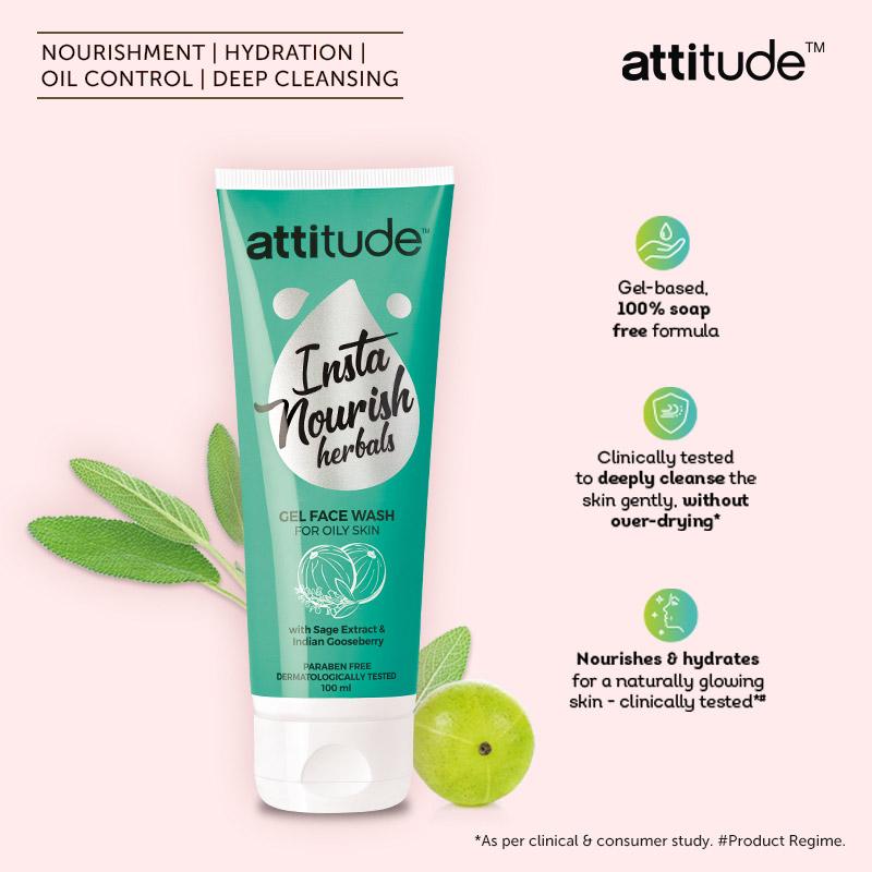 attitude™ Insta Nourish Herbals Gel Face Wash