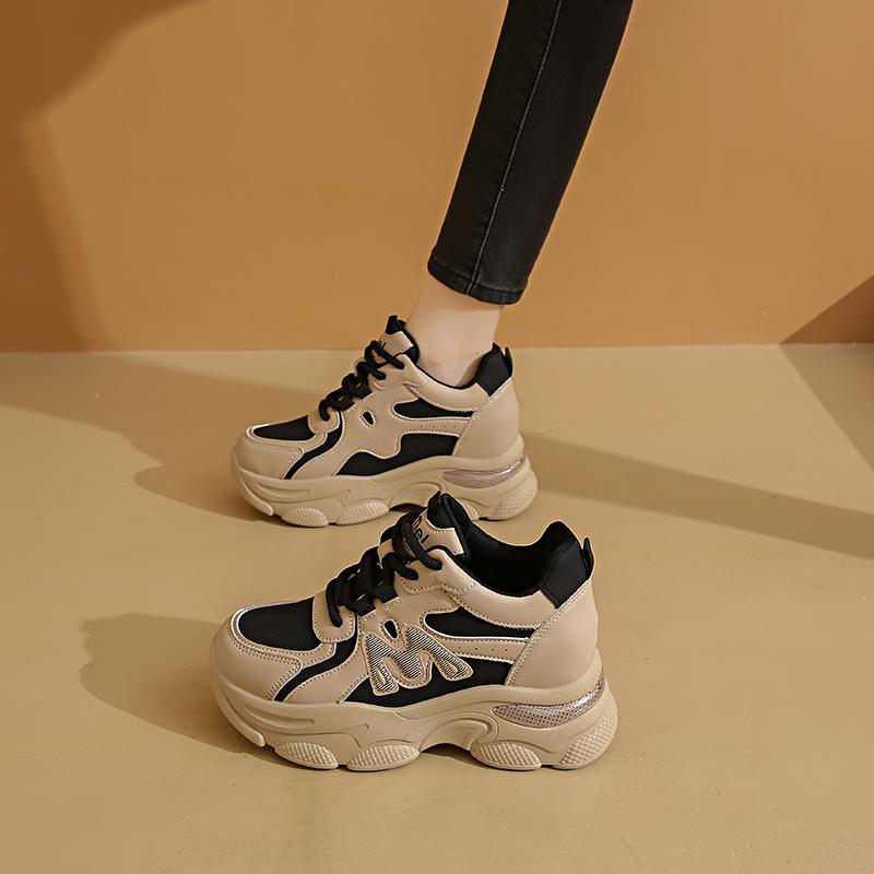 Inner Height Increase Dad Shoes INS Tide Spring and Autumn Platform Sports Travel Shoes New CM Height Increase