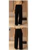 YUN Women's Black High-End Straight-Leg Pants - Petite, Drape, Casual & Comfortable for Autumn/Winter.
