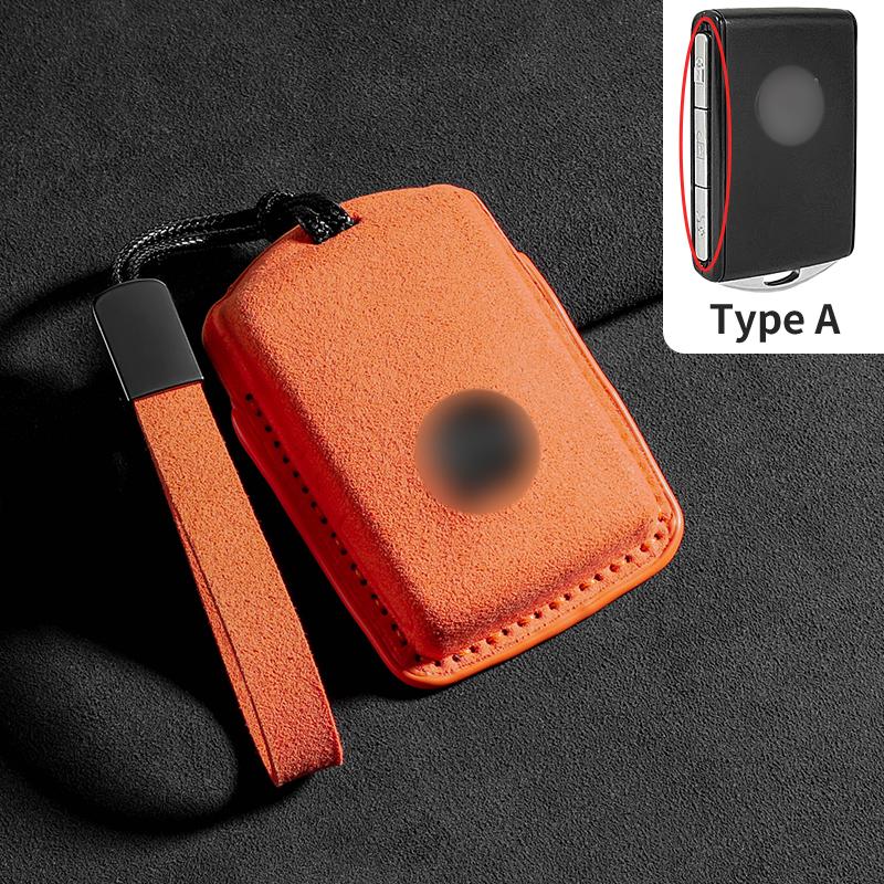 In-stock  Full-cover Suede Car Key Fob Case, Suitable for Volvo S60, S90, XC40, XC60, XC90 High Quality Keychain Accessory