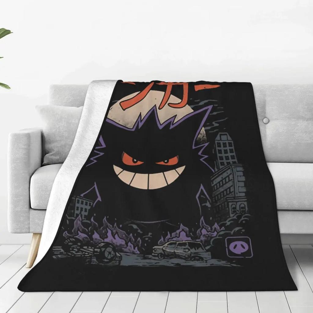 Gengar Kaiju Japan Style Blankets Flannel Throw Blankets Airplane Travel Portable Ultra-Soft Warm Bedsprea