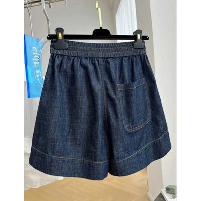 Women's Spring Lightweight, Loose-Fit, High-Waisted, A-Line Wide-Leg Shorts: Simple, Casual Denim Shorts