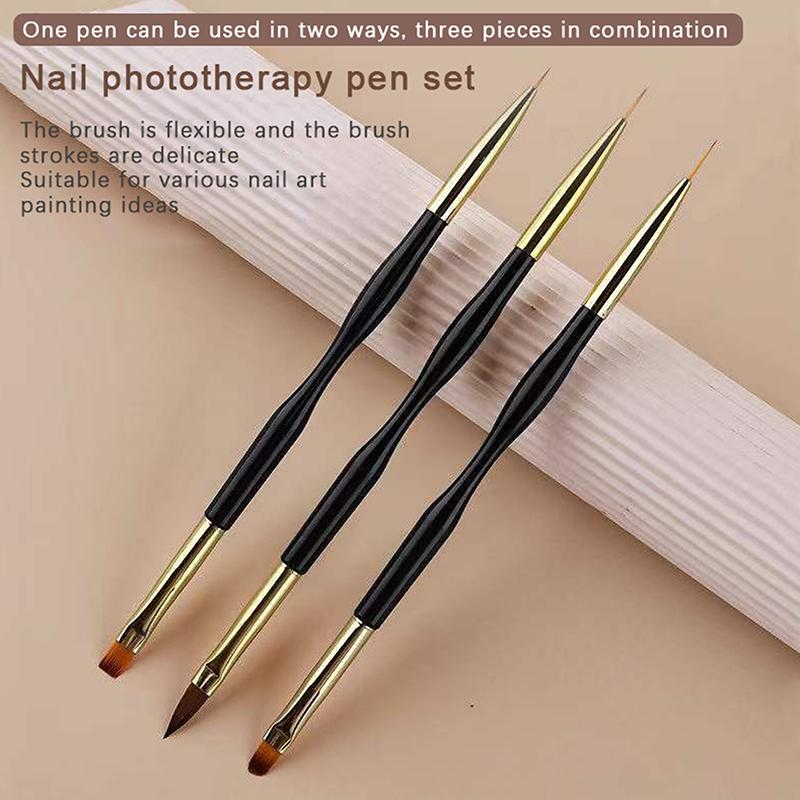 French Stripe Nail Art Liner Brush Set Tips Ultra-tynne linje tegnepenn Dual End UV Gel Malebørster Manikyrverktøy