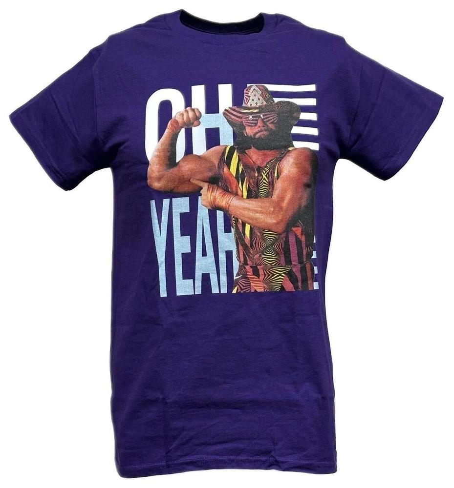 Macho Unisex Randy Savage Gun Show Unisexs Purple Tshirt M