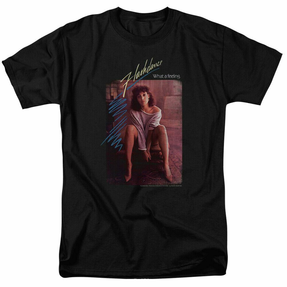 26 Flashdance Title T Shirt Mens Licensed 80s Dance Movie Tee Black Unisex T-Shirt L