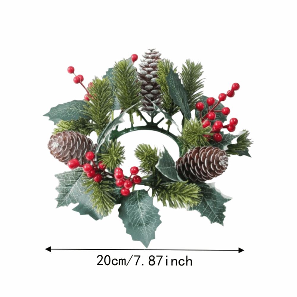 Künstliche Blume Blumen Kranz Kerzenhalter Kiefer Kerzenständer Girlande Partydekoration