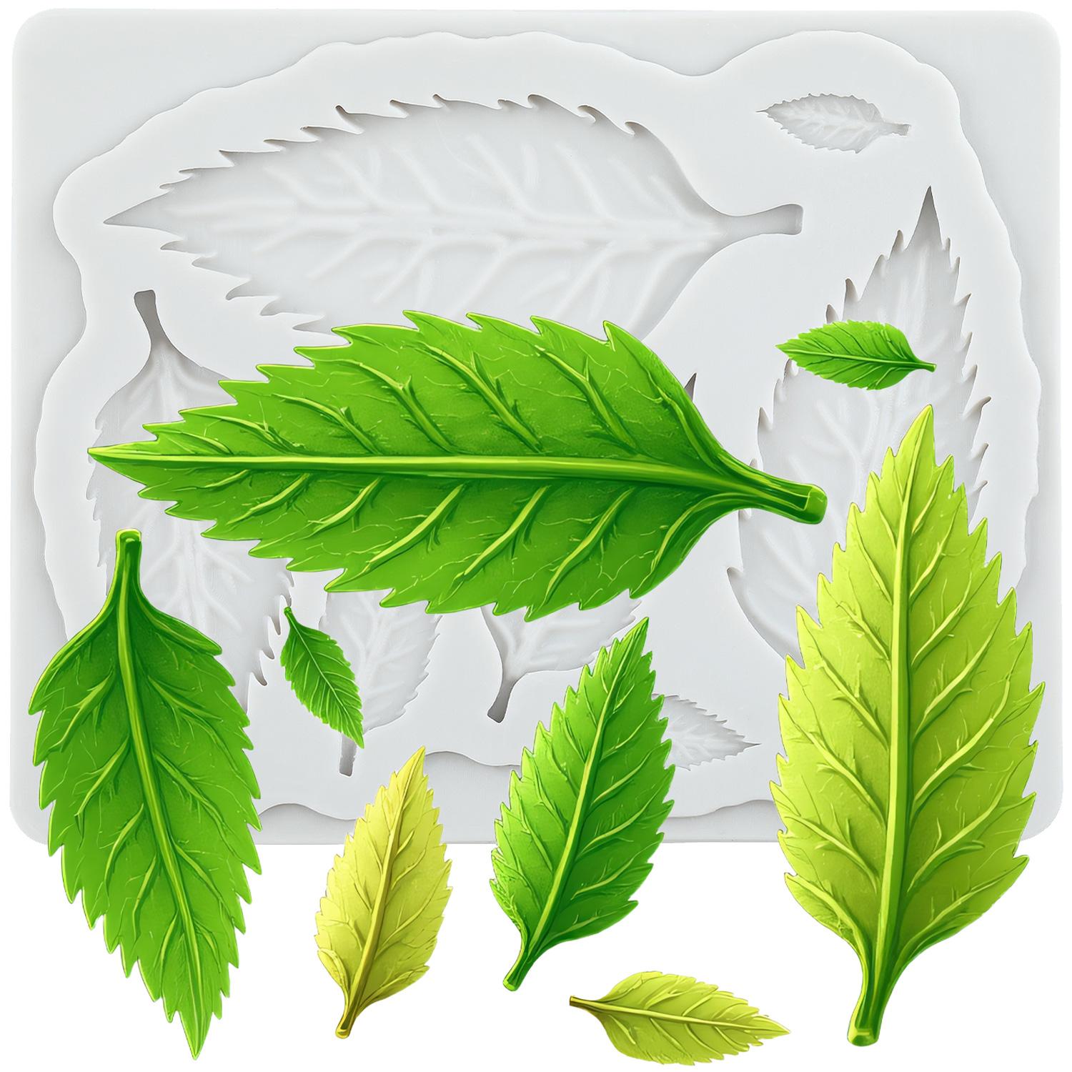 

Leaf Silicone Mold Tree Leaves Fondant Molds Cake Decorating Tools Theme Cake Dessert Decorated Chocolate Candy Mold серый