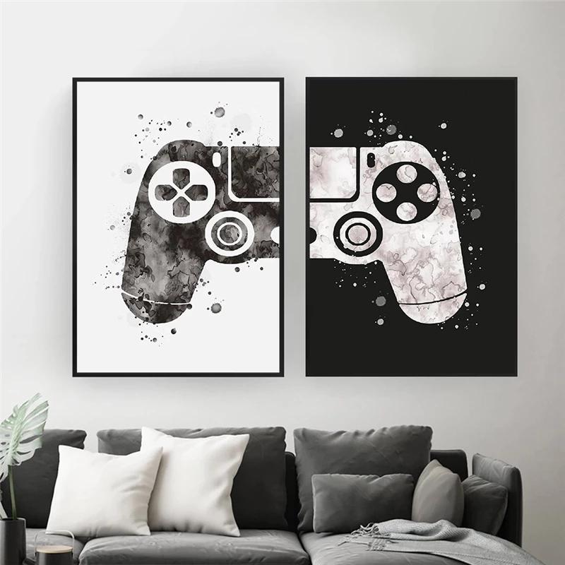 Nordic Poster HD Print Canvas Painting New Design Boys Game Black Illustration Gamer Quotes Wall Art Kids Art Picture Home Decor