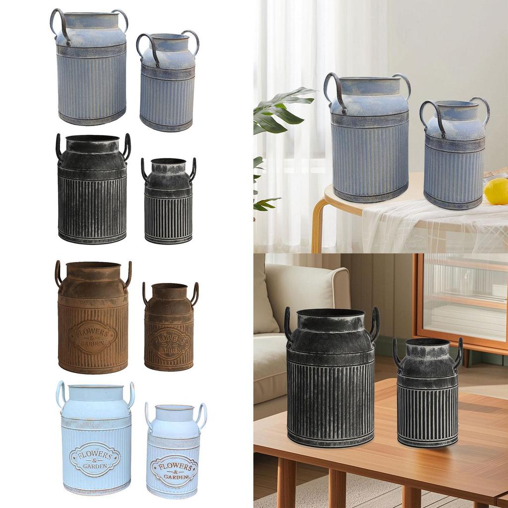 2Pcs Chic Pitcher Vase Shabby Chic Vase Farmhouse Jug Vase for Wedding Office