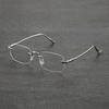 Damen Herren Rechteckig Randlos High-End Metall Transparente Verfärbung Brille, Geeignet für Tägliches Tragen, Mode Street Photography