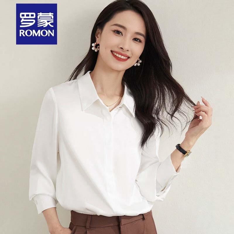 ROMON Women s Versatile Long-Sleeve Lapel Shirt S