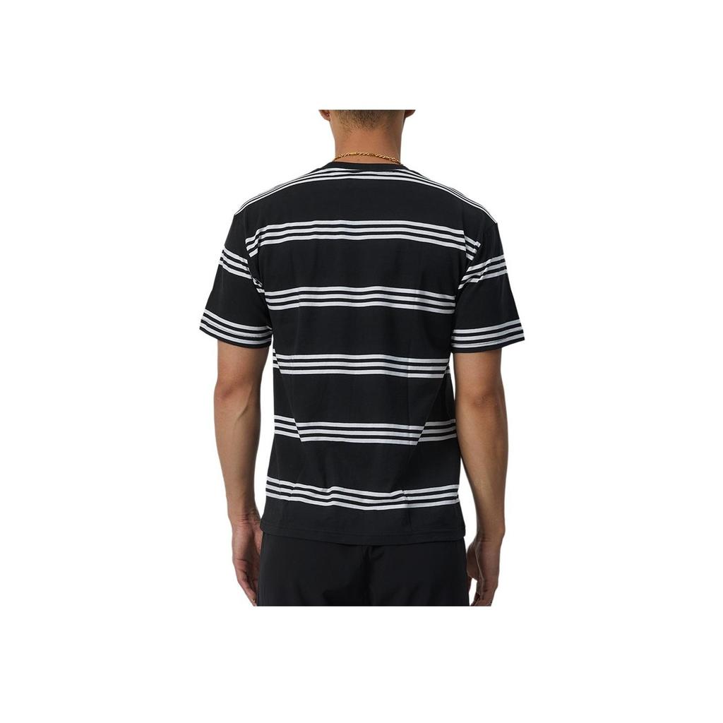 Adidas Originals Striped Colorblock Round Neck Short Sleeve T-Shirt With Printed Shoulders Men Tops Black IL4703