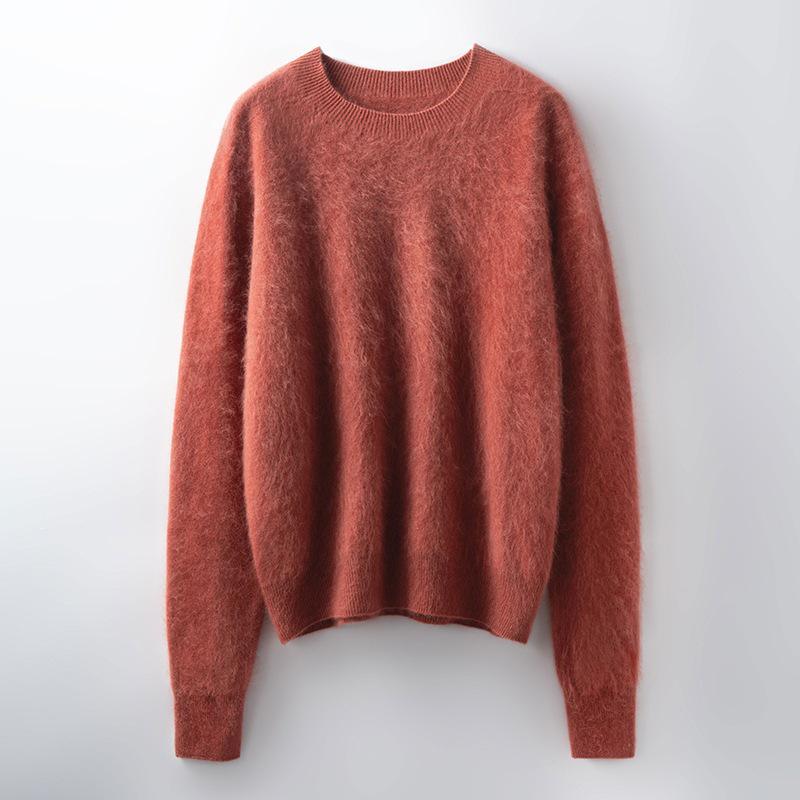 Women's Seamless Brushed Wool Cashmere Sweater - Ready-to-Wear Knitwear Base Layer