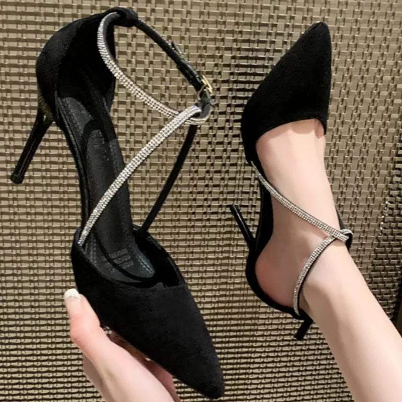 Summer New Korean Version Riveted Sandals Sex Women's Shoes Chunky Rhinestone High Heels 9cm