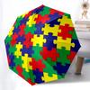 Abstract Color Geometric Umbrella Automatic Open/close, Iron Frame & 8-Rib Structure, Umbrella for Women & Men, Christmas Gifts