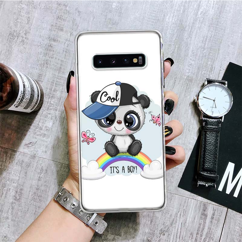Lovely Panda Baby Cute Phone Case For Samsung Galaxy S20 FE S10 Plus S21 S22 Ultra S10E S9 S8 S7 Edge J4 + Fundas Cover Coque