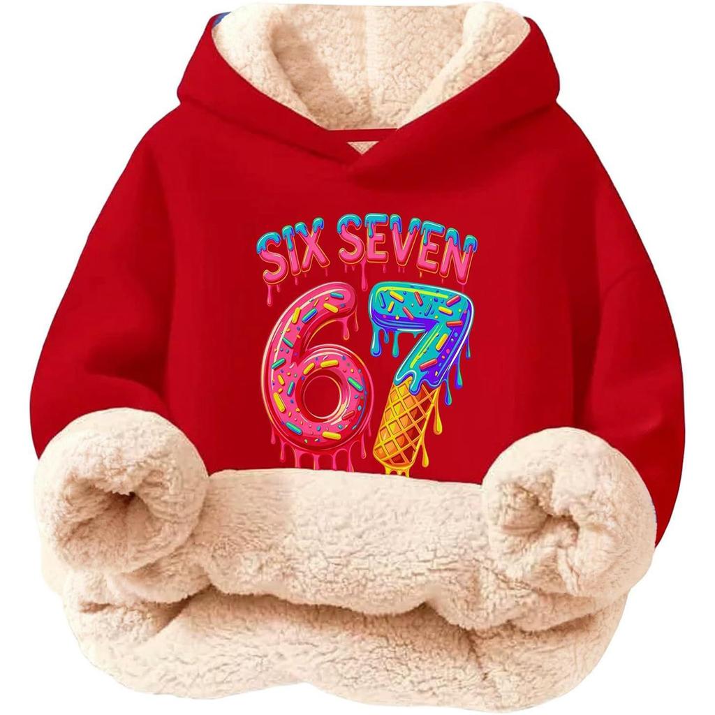Children's Fashionable Printing Casual Fleece Hooded Loose Fit Hoodie Without Pockets
