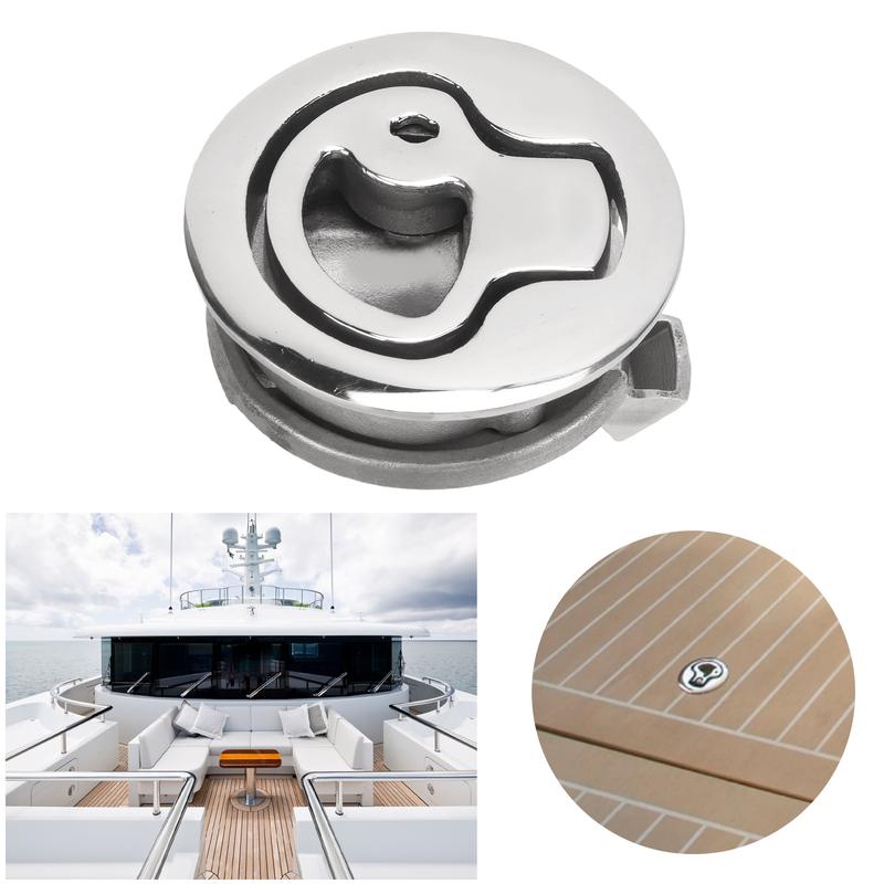 2in Boat Door Hatch Lock Round Locking Style 316 Stainless Steel Flush Pull Slam Latch for RV Marine Home