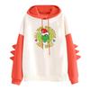 Women's Printed Contrasting Dinosaur Loose Casual Hoodie