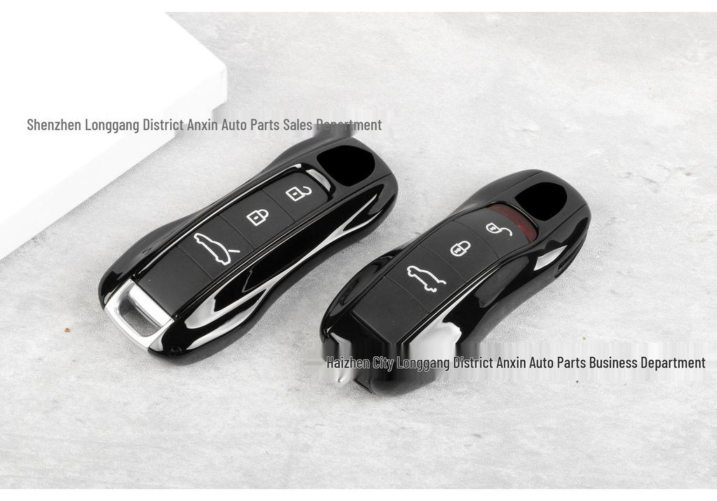Compatible Key Shell Cover for Porsche Cayenne, Panamera, Macan, 718 Cayman - Black Wind Edition