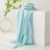 Spring & Summer Lightweight Sunscreen Shawl: Imitation Cotton-Linen, High-End Silk Gauze Scarf, Solid Color for Women