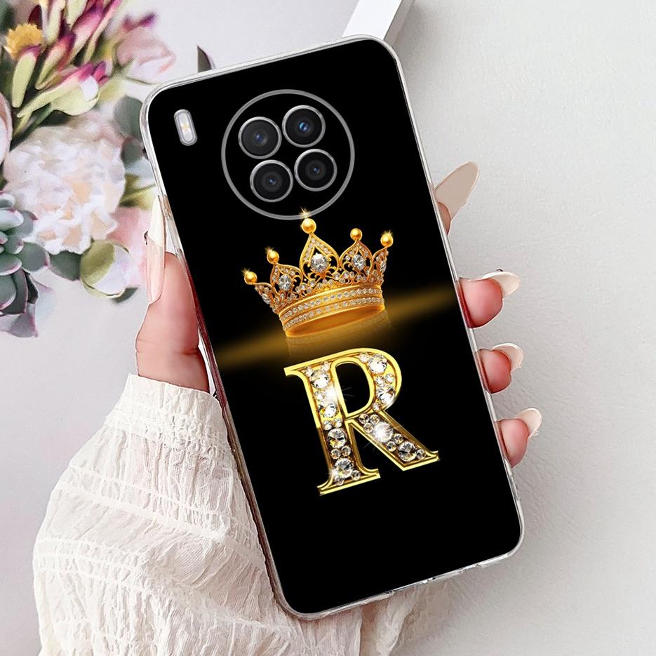 For Huawei Nova 8i Case Honor 50 Lite New Crown Letters Cover Clear Silicone Soft Slim Phone Case For Honor 50 Lite Nova8i Shell