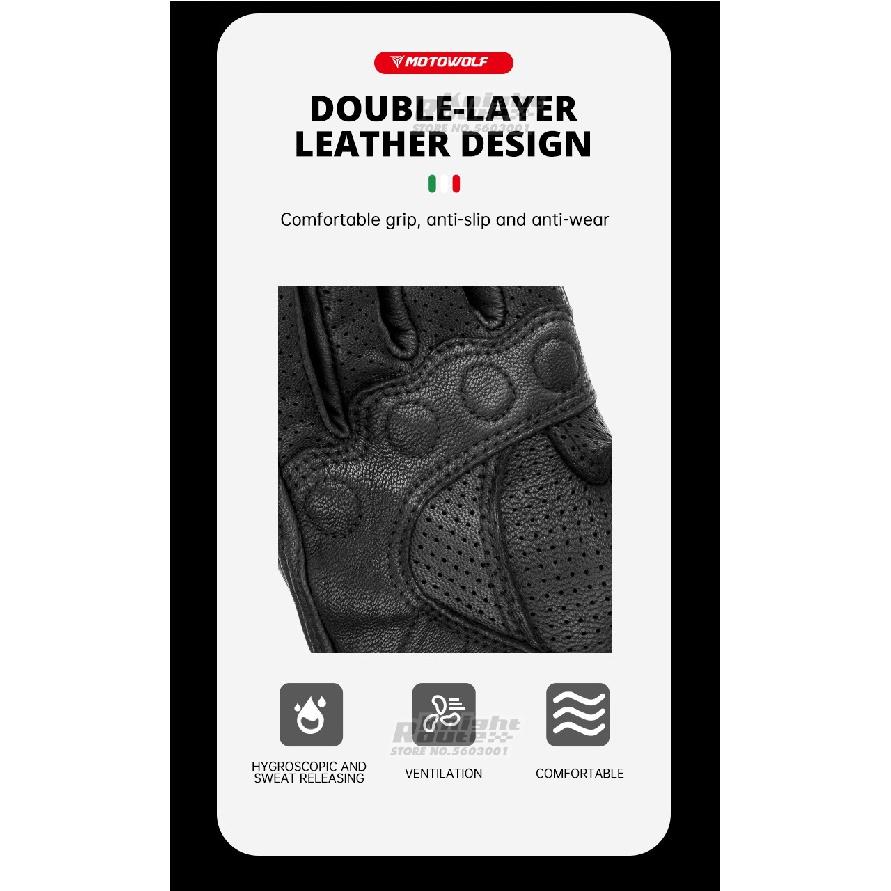 Genuine Leather Motorcycle Gloves Winter Moto Gloves Men Summer Goatskin Motorbike Touch Screen Fist Joint Protect