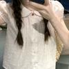 Summer New French Sweet and Spicy Style Doll Collar Short-sleeved Shirt Women's Design Sense Loose and Thin Versatile Top