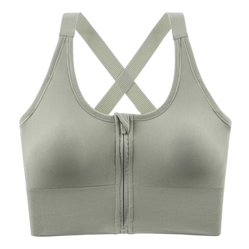 Langsha Women s High-Impact Front-Zip Sports Bra M зелёный