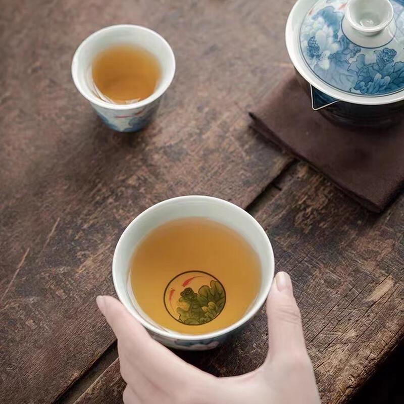 Portable Blue and White Ceramic Travel Tea Set