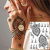 YURAN Women Girl Big Arm Owl Fake Tattoo Temporary Henna India Tatoo Stickers Custom Mandala Flower Black Turtle Tattoos Lace