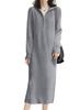 Sueeya Knit Ribbed Long Knit High Long Solid Perfect for Commuting or Night Out Women's Dress, Tunic, Half-Zip Collar, 2-Way, Neck, Sleeves, Warm,