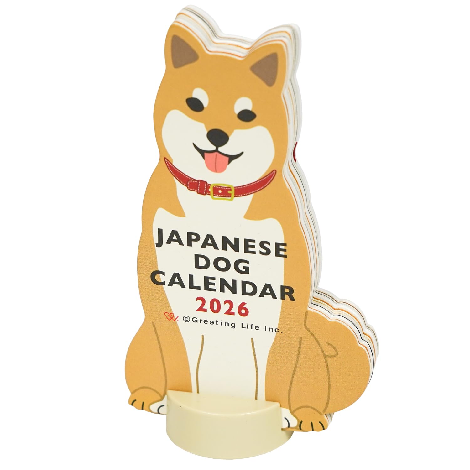 

Greeting Life 2026 Animal Japanese Dog Tabletop Calendar Die-Cut C-1710-ET