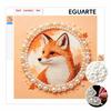 Stretched Frame Pearl Art Kit Cute Fox Pattern DIY Sparkling Bead Canvas Creative Leisure Craft for Home Decoration and Relaxation Project