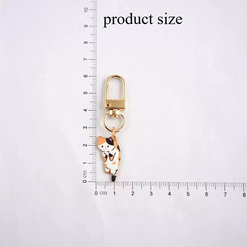 6 Pcs Cute Kitten Keychain Couple Gift and Cat Charm Key Chain Fashion Jewelry for Animal Lovers Car Bag Hanging Accessories New