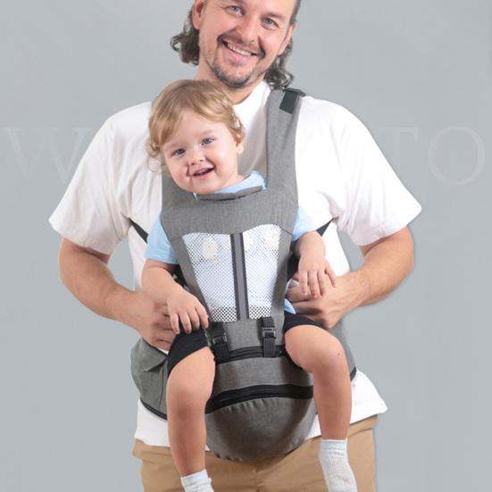 Ergonomic Baby Carrier with Hip Seat Waist Stool Adjustable Newborn To Toddler Carrier for Breastfeeding Comfort Safe Hands-Free Baby Waist Stool