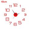 3D Mirror Wall Clock Luminous Modern DIY Frameless Sticker Large Silent Quartz for Living Room Office