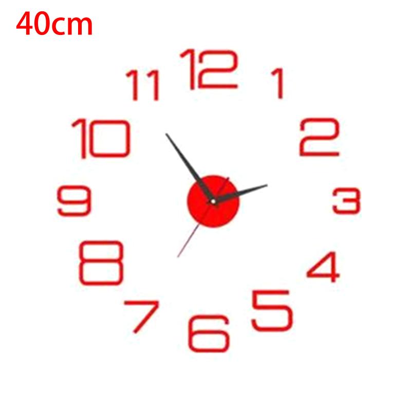 3D Mirror Wall Clock Luminous Modern DIY Frameless Sticker Large Silent Quartz for Living Room Office