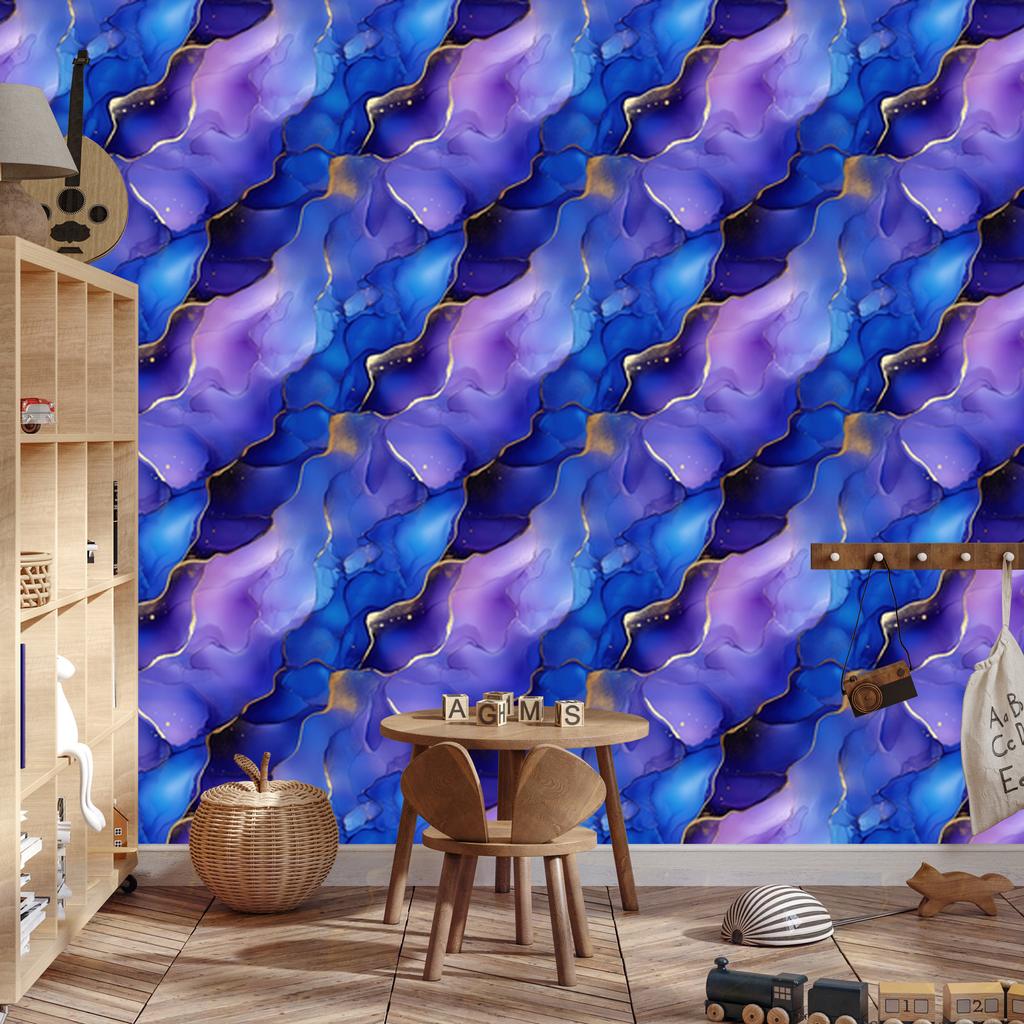 Ink blue and purple wallpaper, blue background for living room and bedroom 50x1000