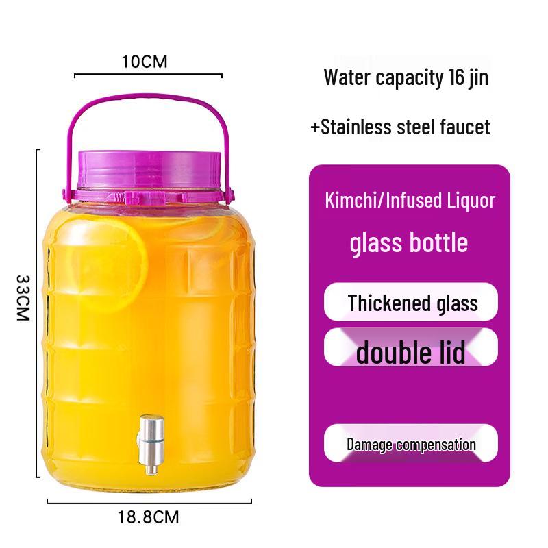 Lantuan Thickened Glass Brewing & Pickling Jar with Faucet