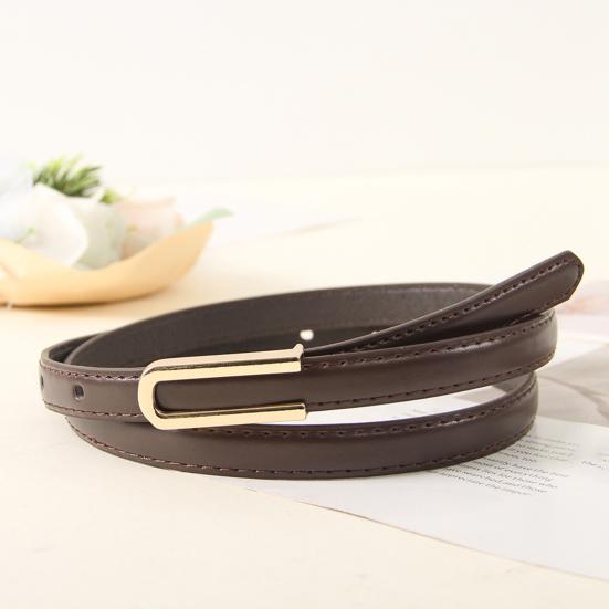 Ceinture Femme en Cuir Synthétique Boucle en U Ceinture de Taille Réglable Couleur Unie Robe Chemise Hauts Ceinture de Taille Accessoire Vêtement