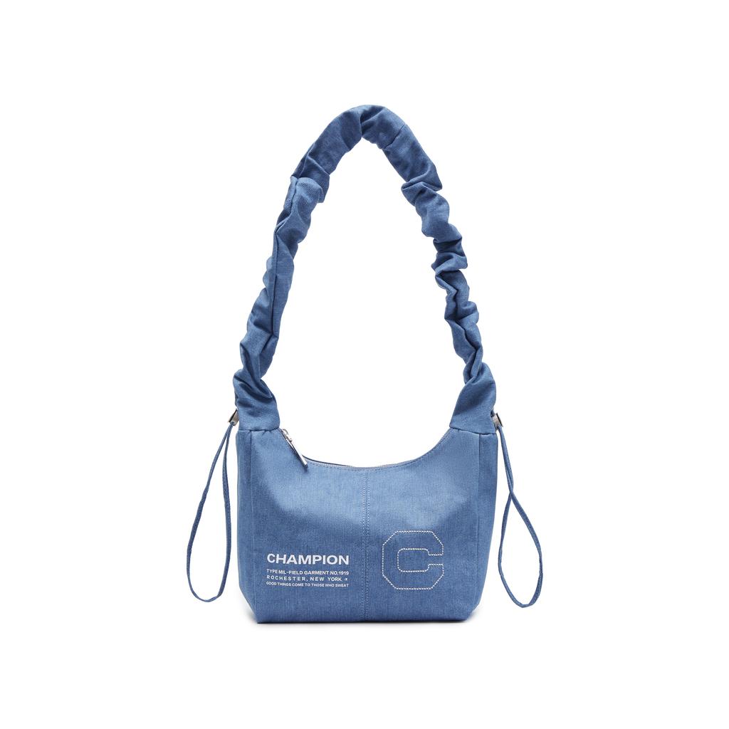 New Champion Fabric Shoulder Bag Unisex Black/Milk White/Medium Blue Denim U5AACPU32