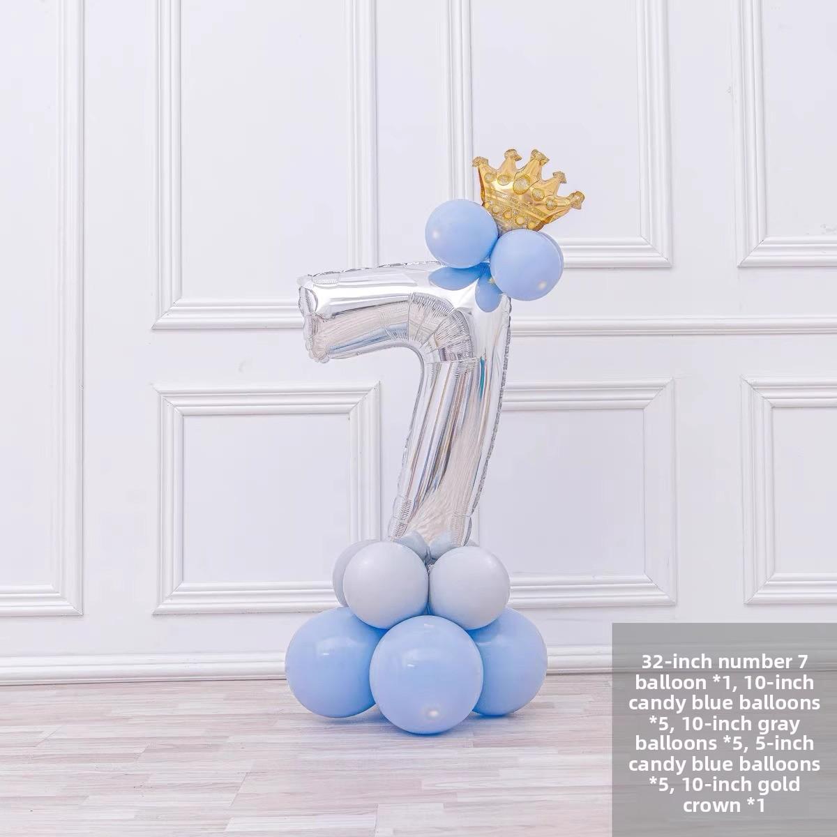 

Macaron Blue Number Balloon Column Baby 100 Days Birthday Party Decoration Children s First Birthday Celebration Supplies