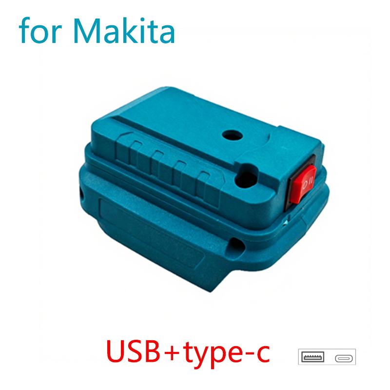Battery Adapter For Makita/Dewalt/Milwaukee 18V Li-ion Battery Holder With USB+type-c Output Ports Power Bank Phone Charger