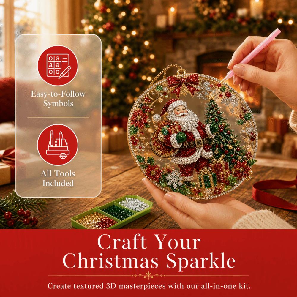 Pearl Beads Christmas Diamond Painting Set Diamond Painting Pendant  Christmas Decoration