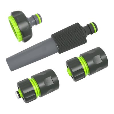 Stalco Garden S101210412 4-Piece Hose Connector Set with Spray Nozzle