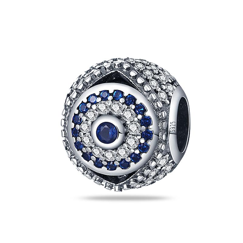 100% Rame Zircone Scintillante Occhio del Diavolo Occhio di Horus Auguri Migliori Portafortuna Perline Adatte a Braccialetti da 3 mm Gioielli Fai da Te